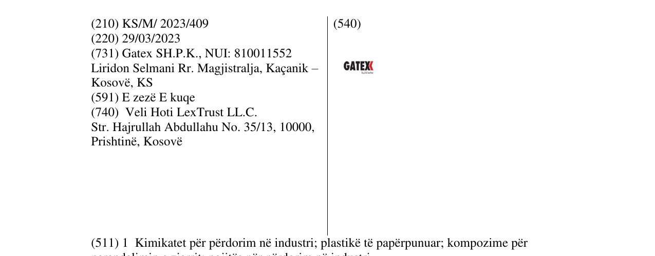 Zëri i markës GATEX në buletin