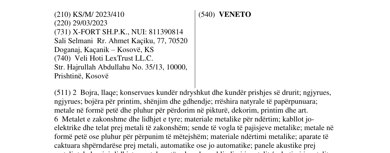 Zëri i markës VENETO në buletin