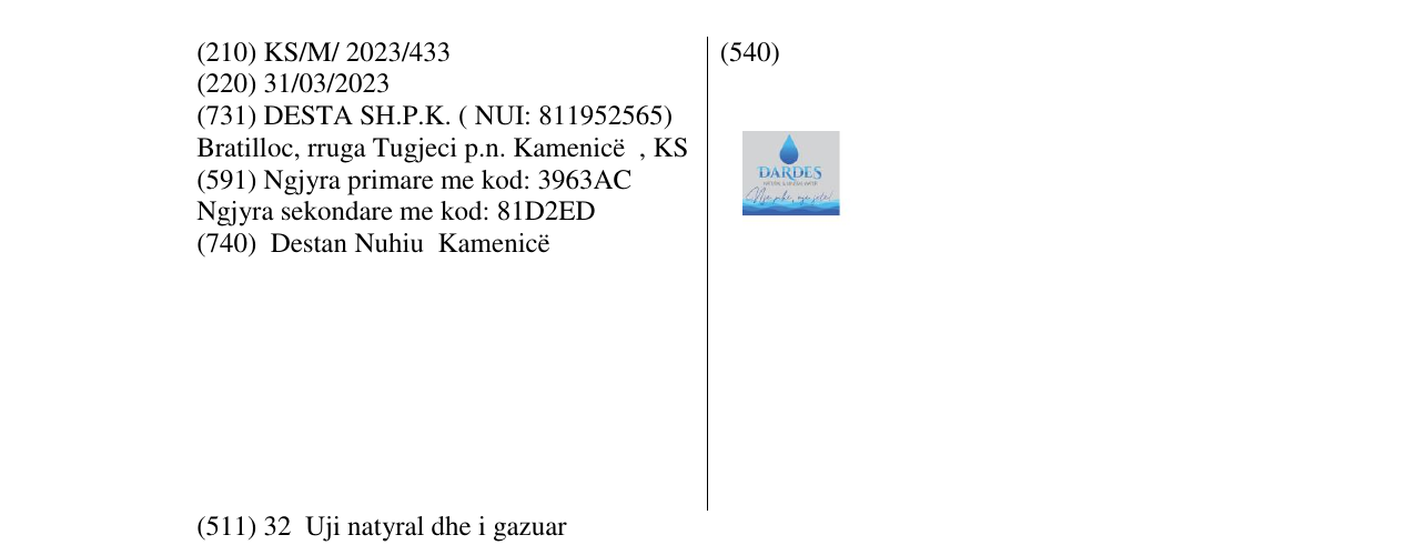 Zëri i markës DARDES në buletin