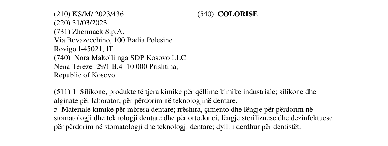 Zëri i markës COLORISE në buletin