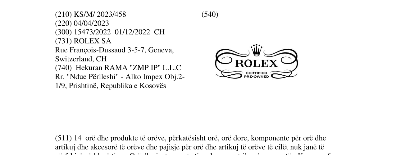 Zëri i markës ROLEX CERTIFIED PRE-OWNED në buletin