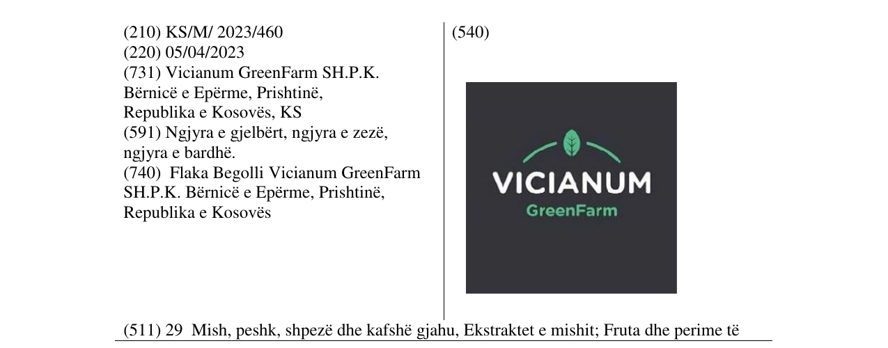 Zëri i markës VICIANUM në buletin