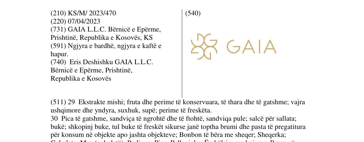 Zëri i markës GAIA në buletin