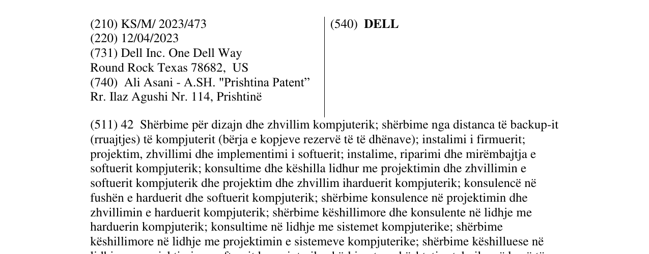 Zëri i markës DELL në buletin