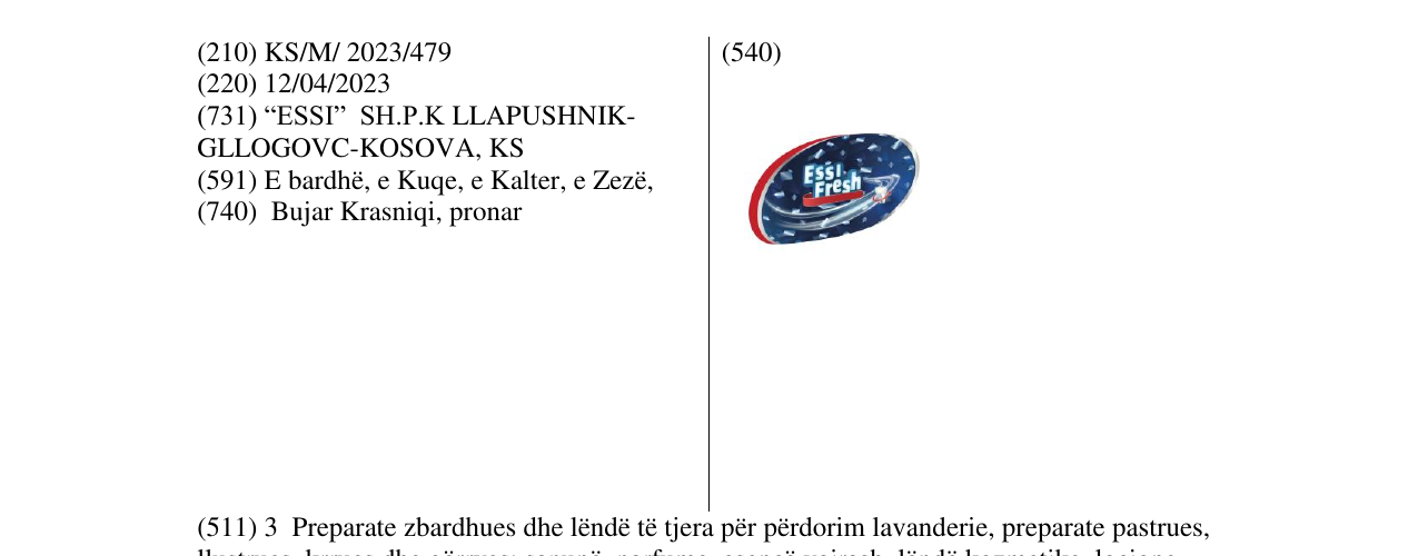 Zëri i markës ESSI FRESH në buletin