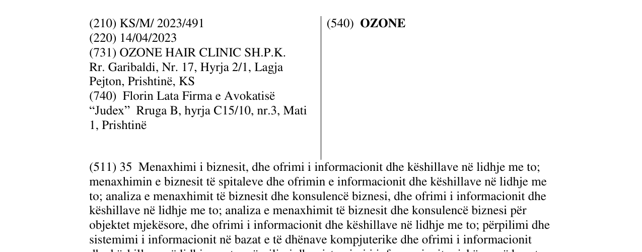 Zëri i markës OZONE në buletin