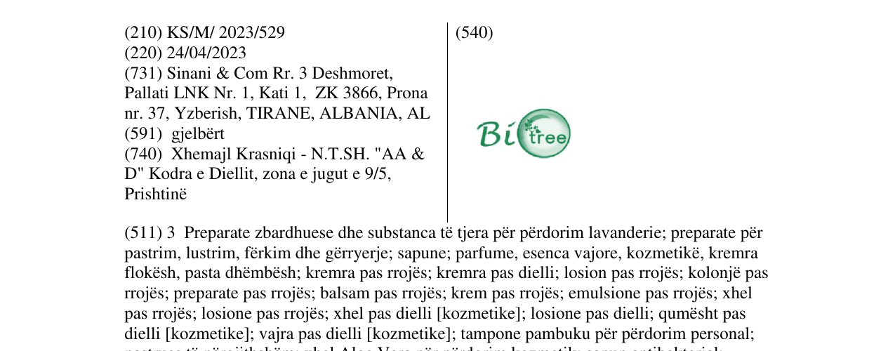 Zëri i markës BITREE në buletin
