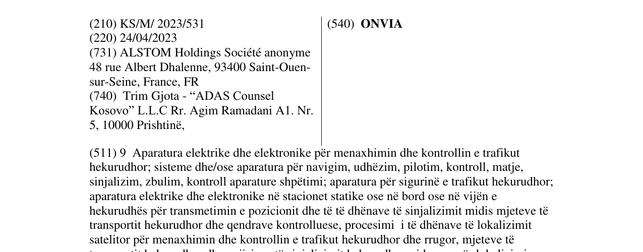 Zëri i markës ONVIA në buletin