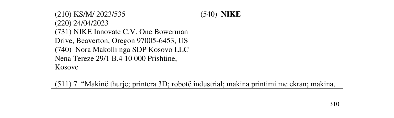 Zëri i markës NIKE në buletin