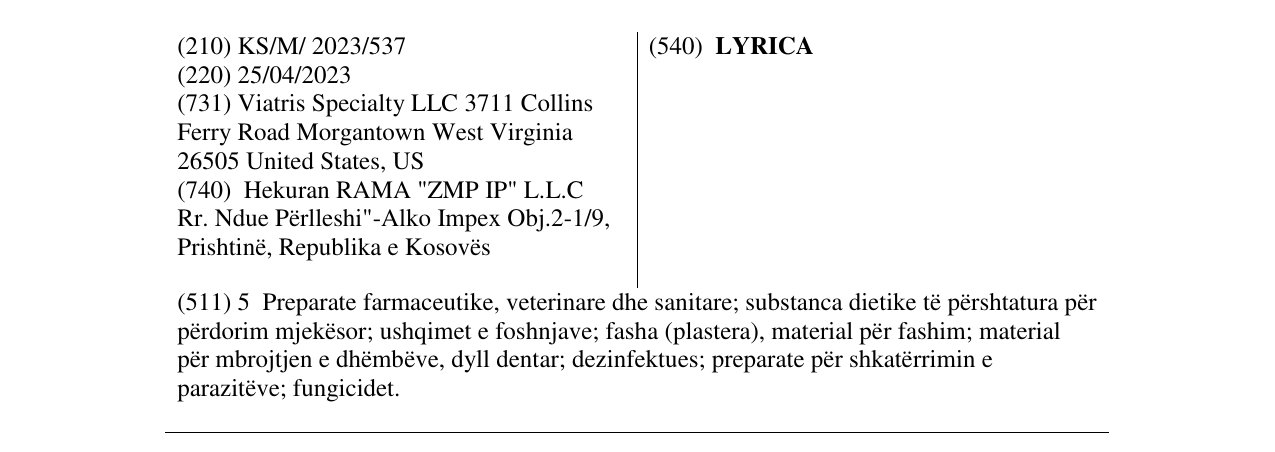 Zëri i markës LYRICA në buletin