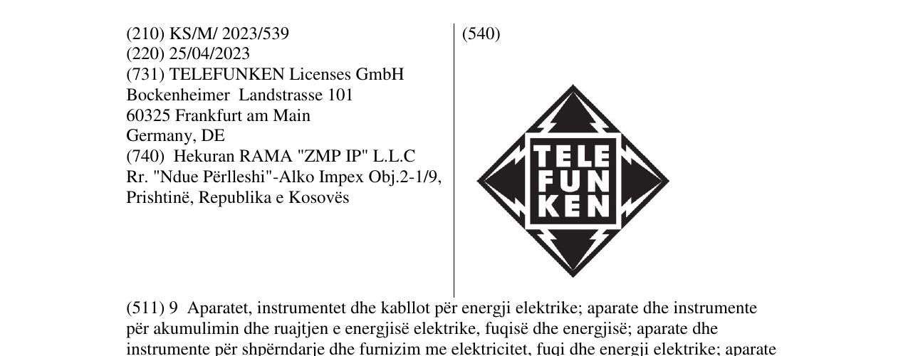 Zëri i markës TELEFUNKEN në buletin