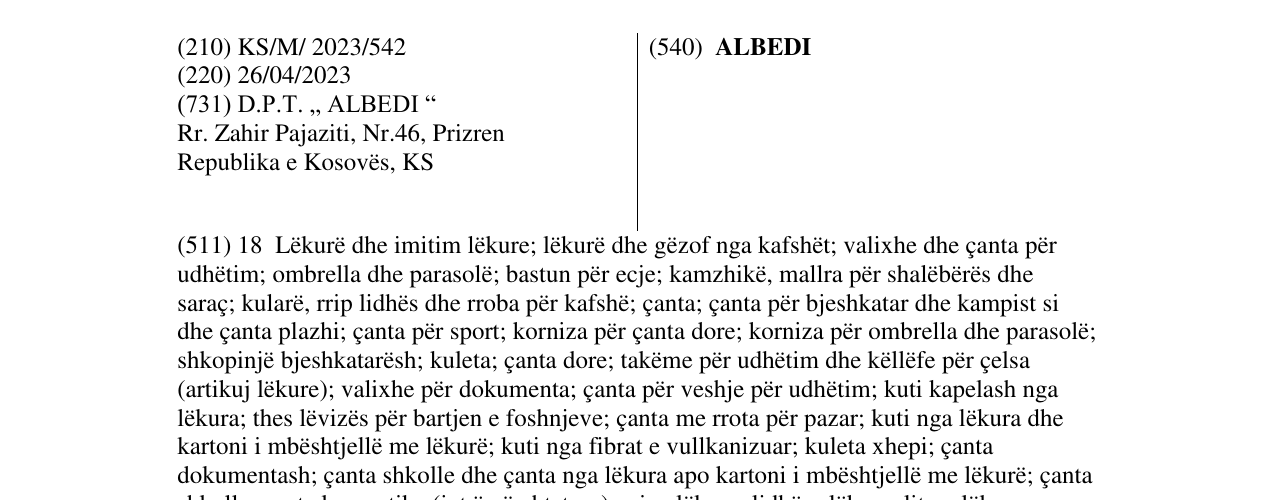 Zëri i markës ALBEDI në buletin