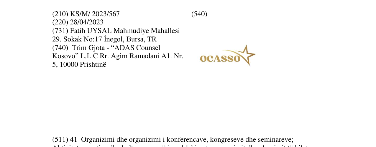 Zëri i markës OCASSO në buletin
