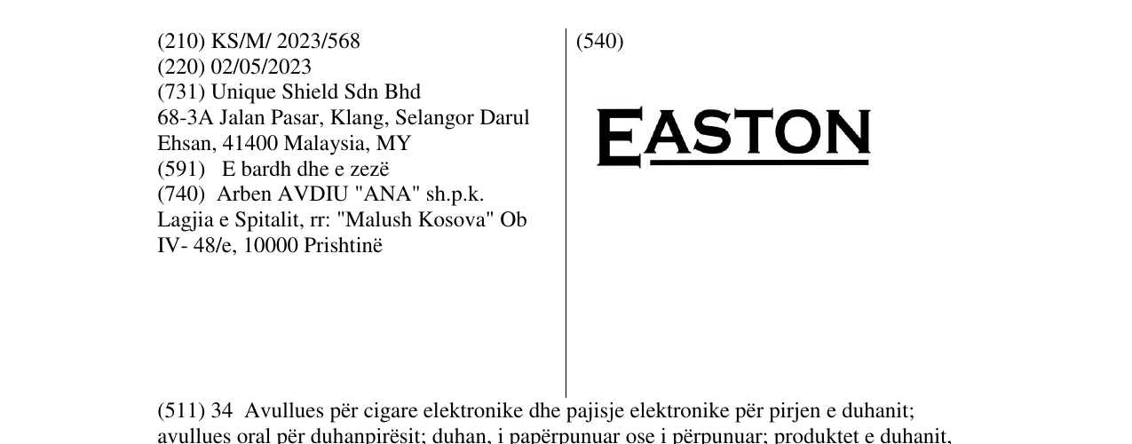 Zëri i markës EASTON në buletin