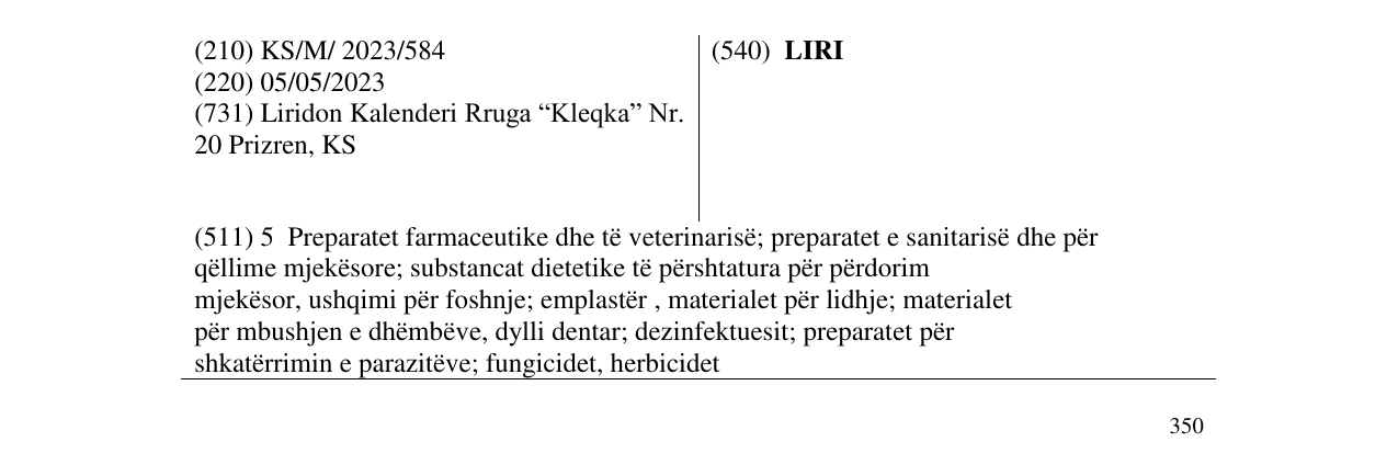 Zëri i markës LIRI në buletin