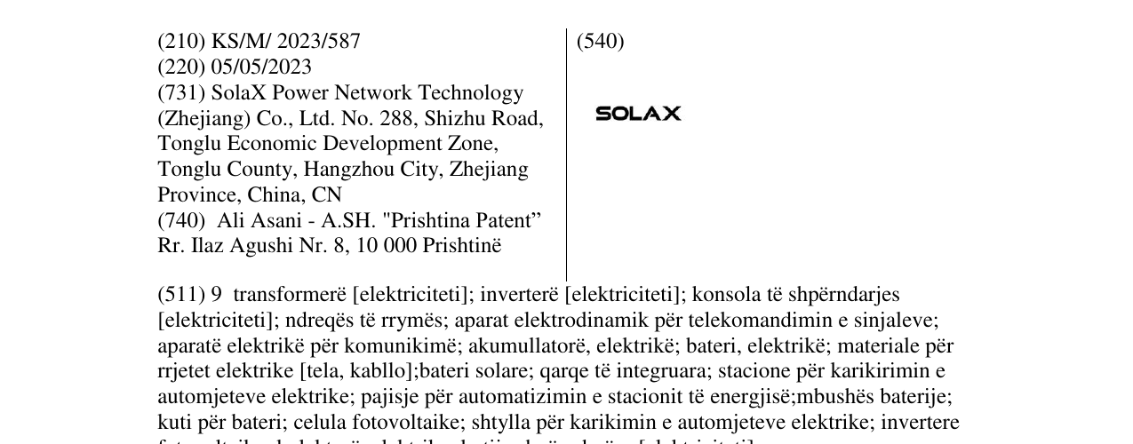 Zëri i markës SOLAX në buletin
