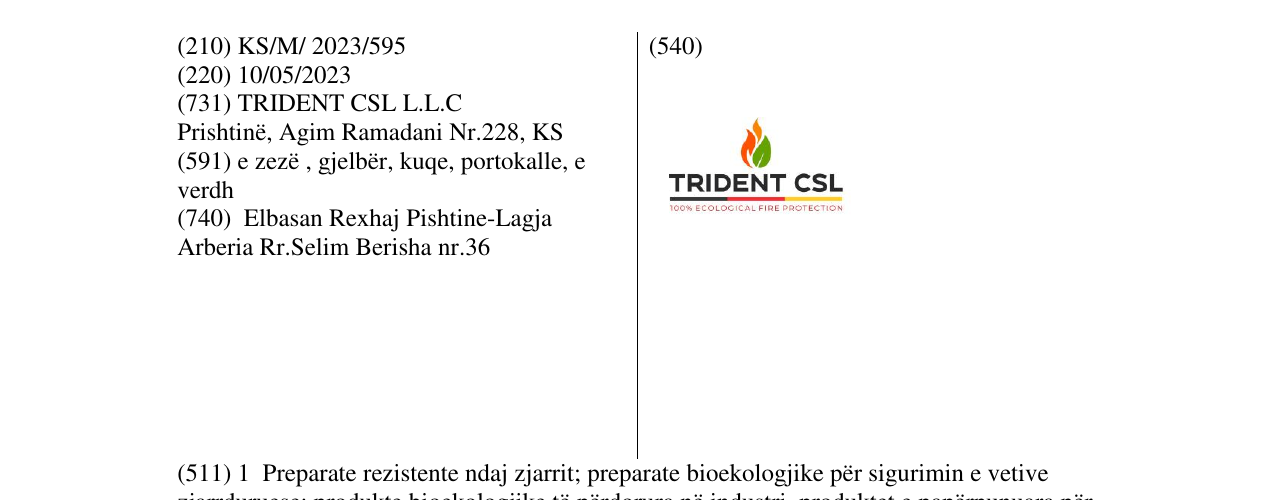 Zëri i markës TRIDENT CSL në buletin