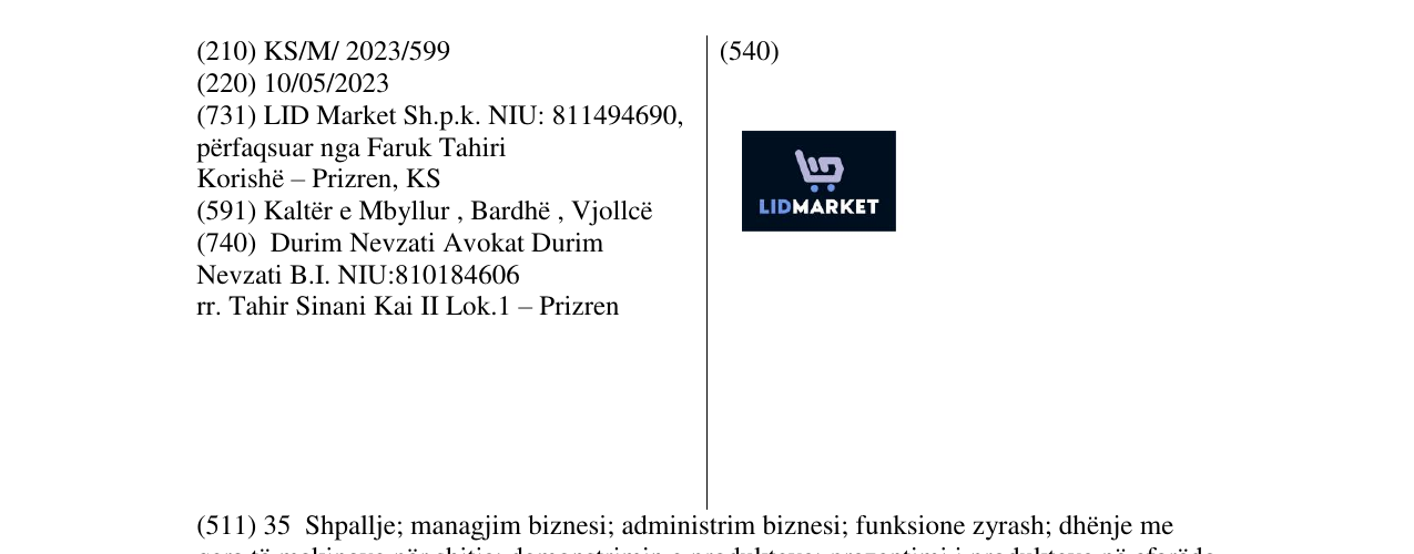 Zëri i markës LIDMARKET në buletin