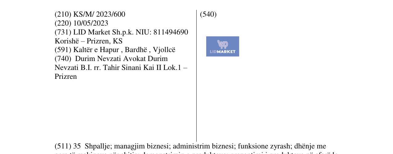 Zëri i markës LIDMARKET në buletin