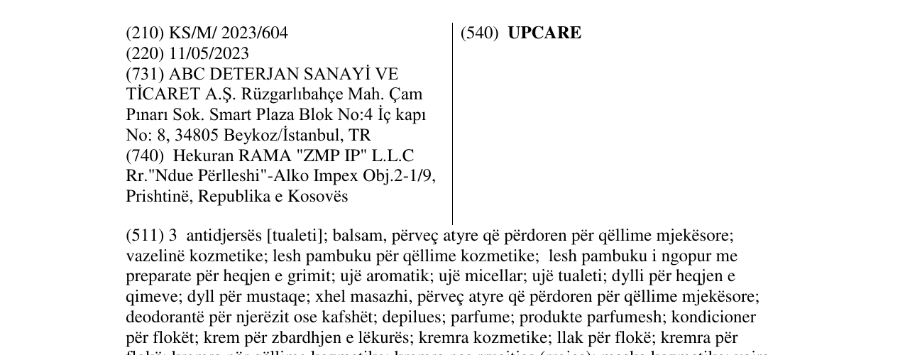 Zëri i markës UPCARE në buletin