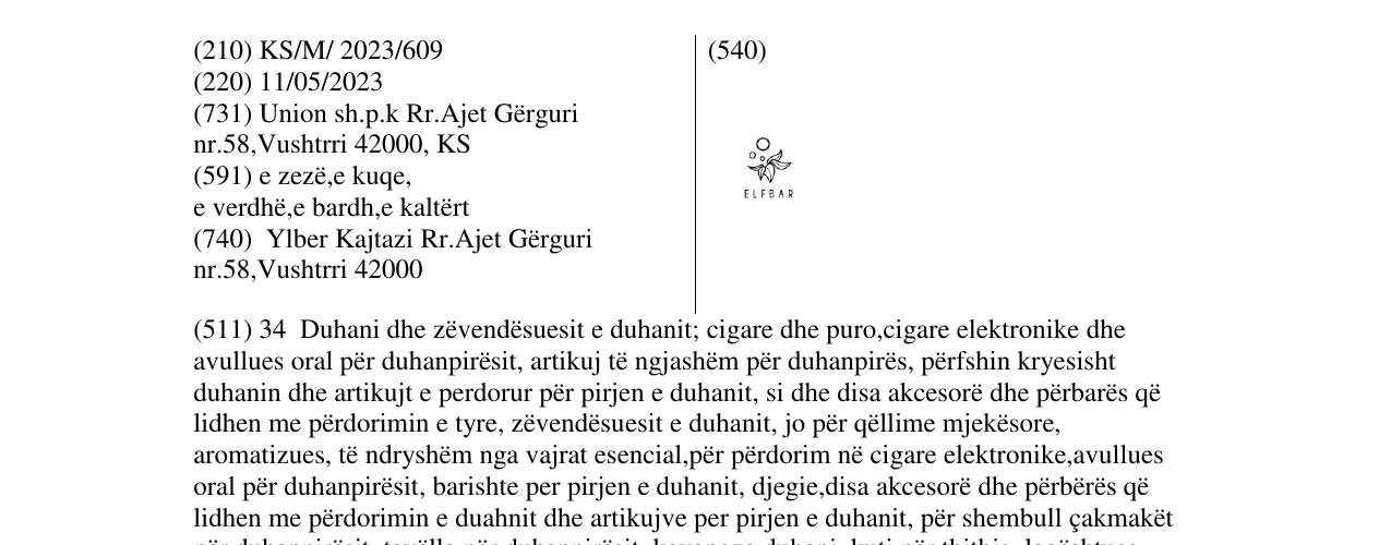 Zëri i markës ELFBAR në buletin