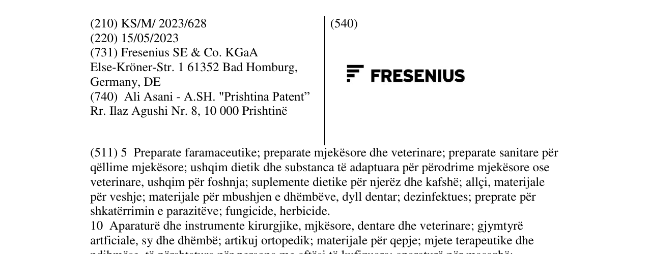 Zëri i markës FRESENIUS në buletin