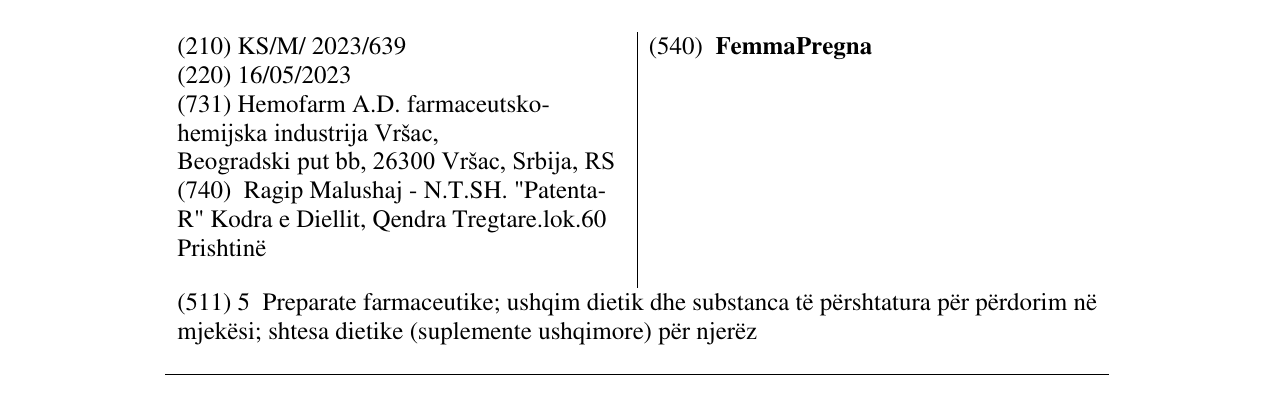 Zëri i markës FemmaPregna në buletin