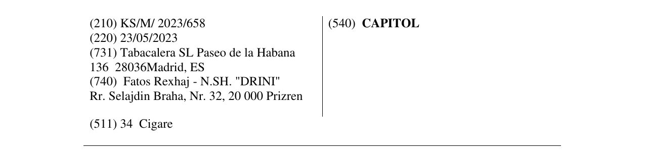 Zëri i markës CAPITOL në buletin