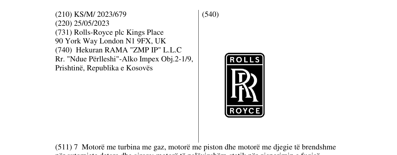 Zëri i markës ROLLS ROYCE në buletin