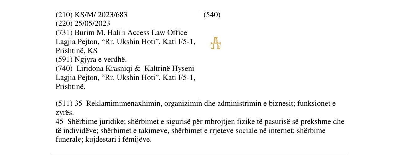 Zëri i markës ACCESS LAW OFFICE në buletin