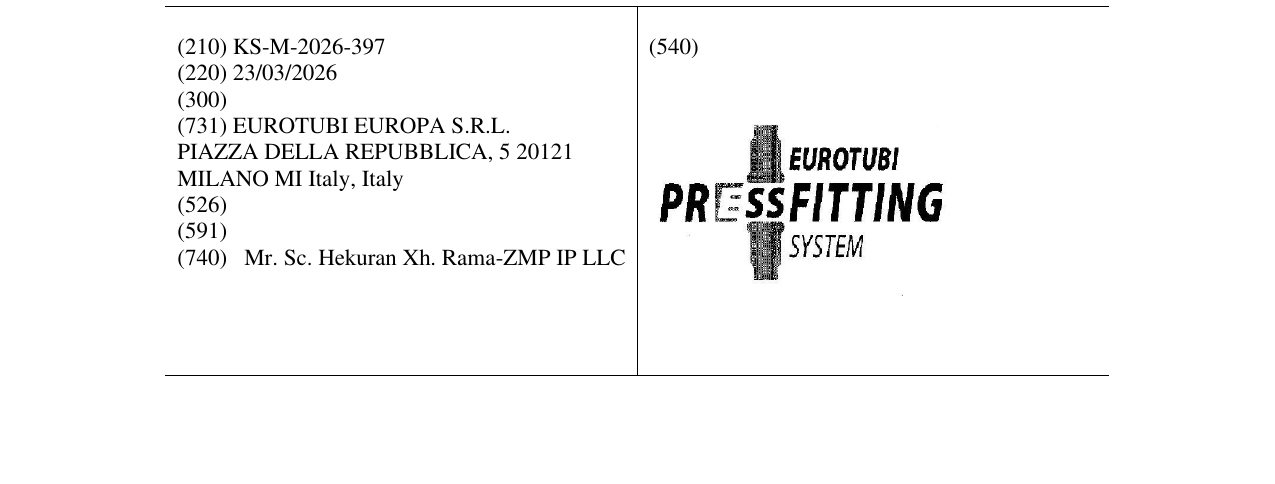 Zëri i markës KS/M/2026/397 në buletin