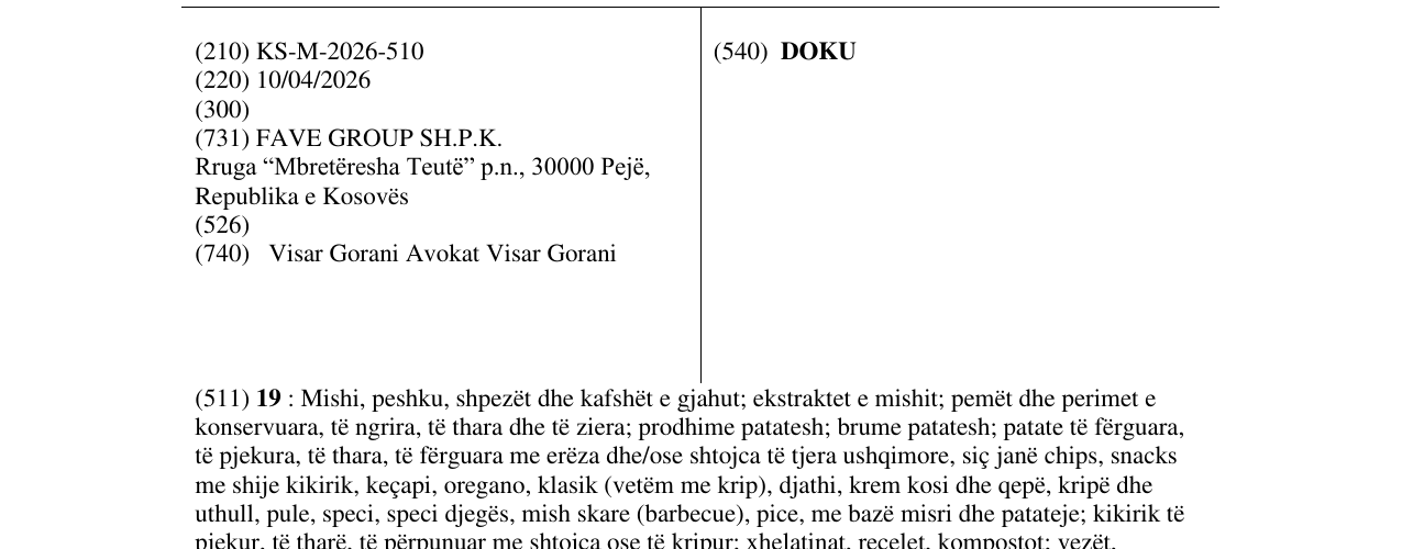 Zëri i markës DOKU në buletin