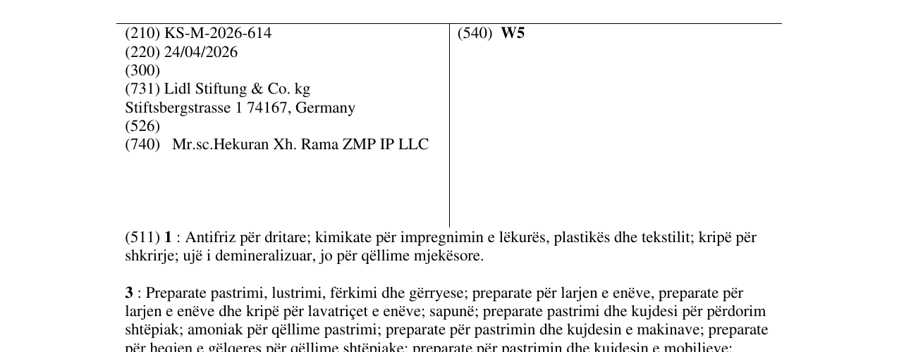 Zëri i markës W5 në buletin