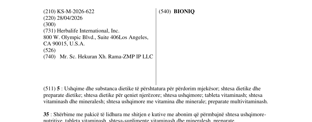 Zëri i markës BIONIQ në buletin