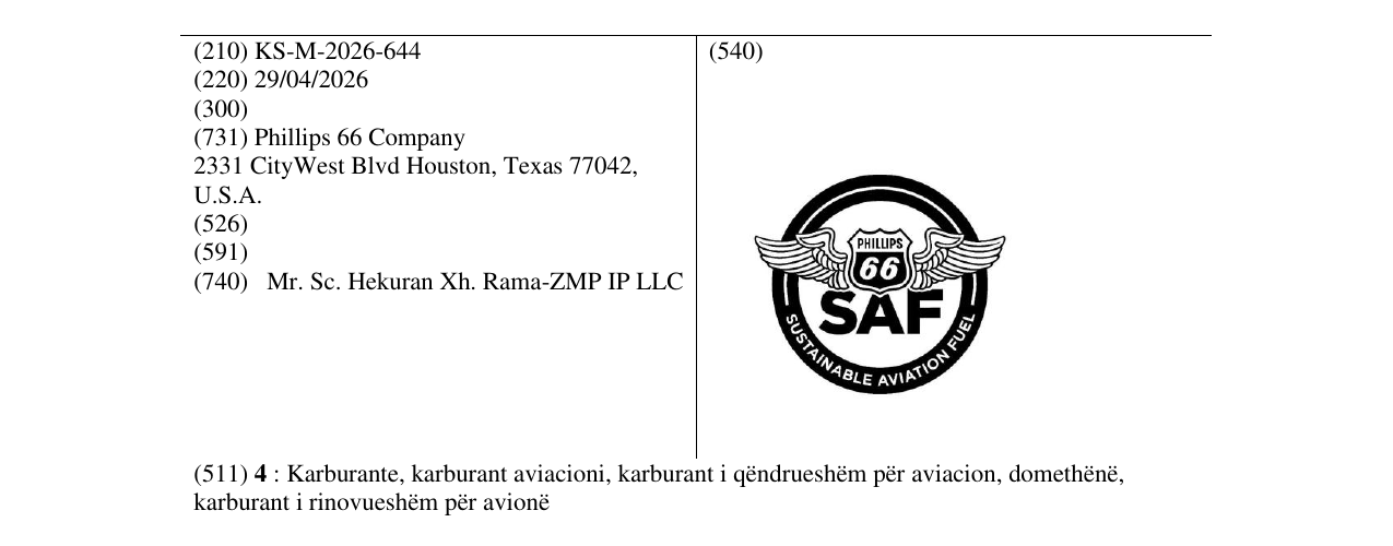 Zëri i markës KS/M/2026/644 në buletin