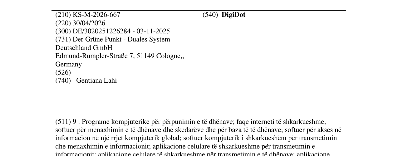Zëri i markës DigiDot në buletin
