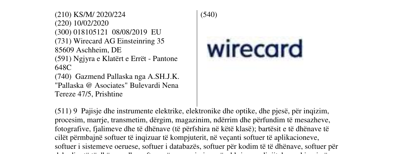 Zëri i markës wirecard në buletin