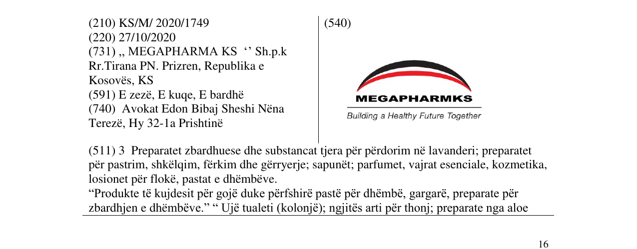 Zëri i markës MEGAPHARMKS në buletin