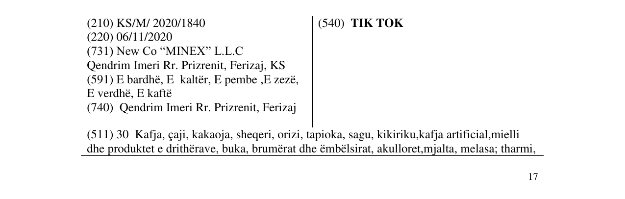 Zëri i markës TIK TOK në buletin