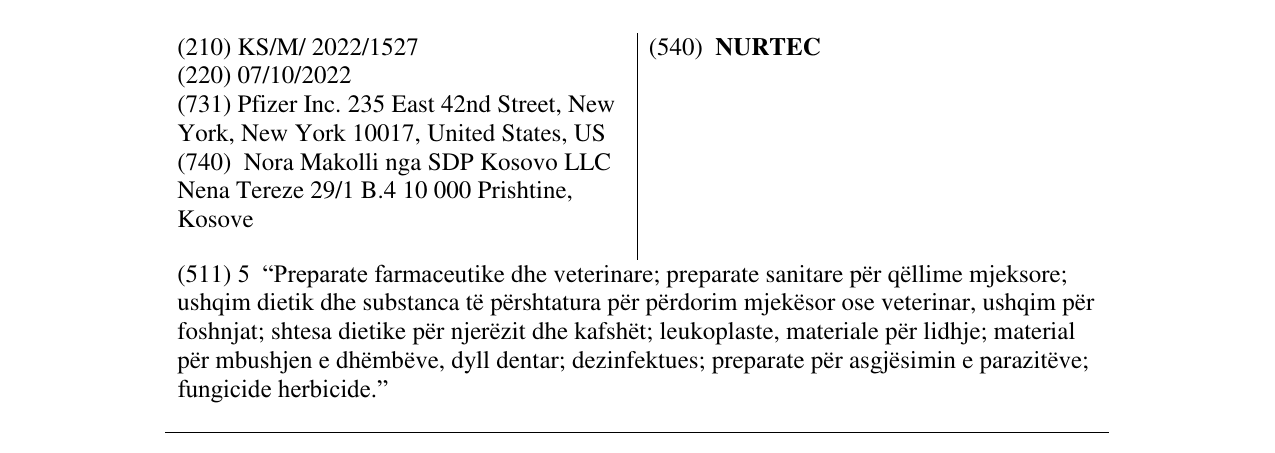 Zëri i markës NURTEC në buletin