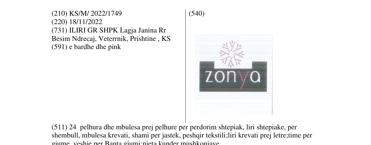Zëri i markës Markë figurative në buletin