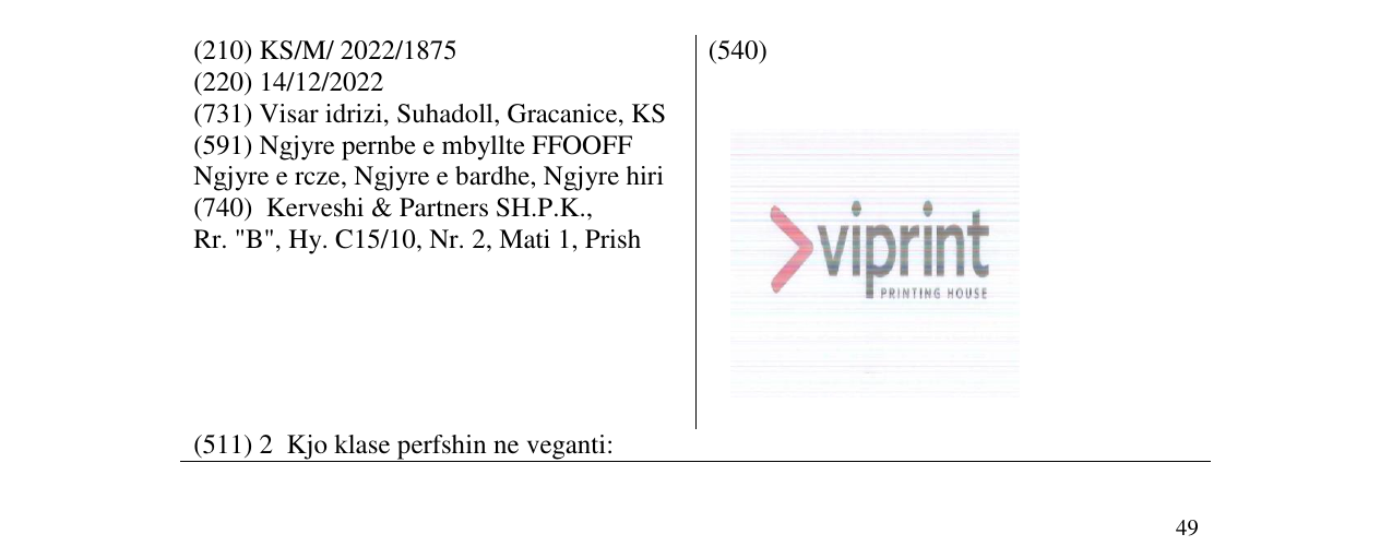 Zëri i markës VIPRINT në buletin