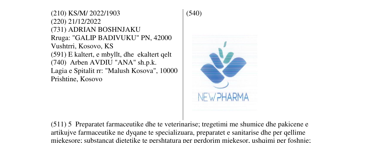 Zëri i markës NEWPHARMA në buletin
