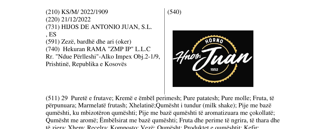 Zëri i markës Hons.Juan në buletin