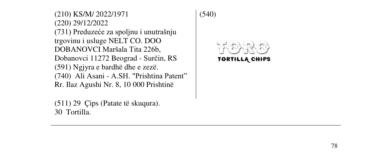 Zëri i markës TORO në buletin