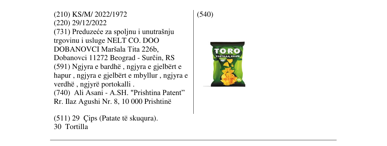 Zëri i markës TORO në buletin