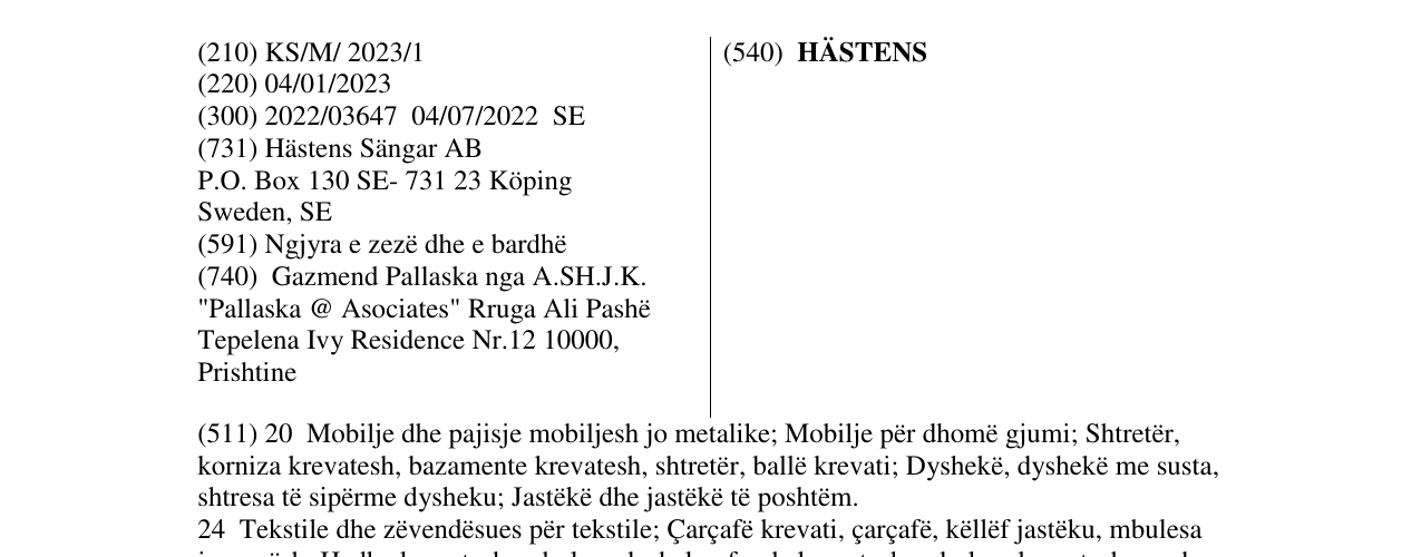 Zëri i markës HÄSTENS në buletin