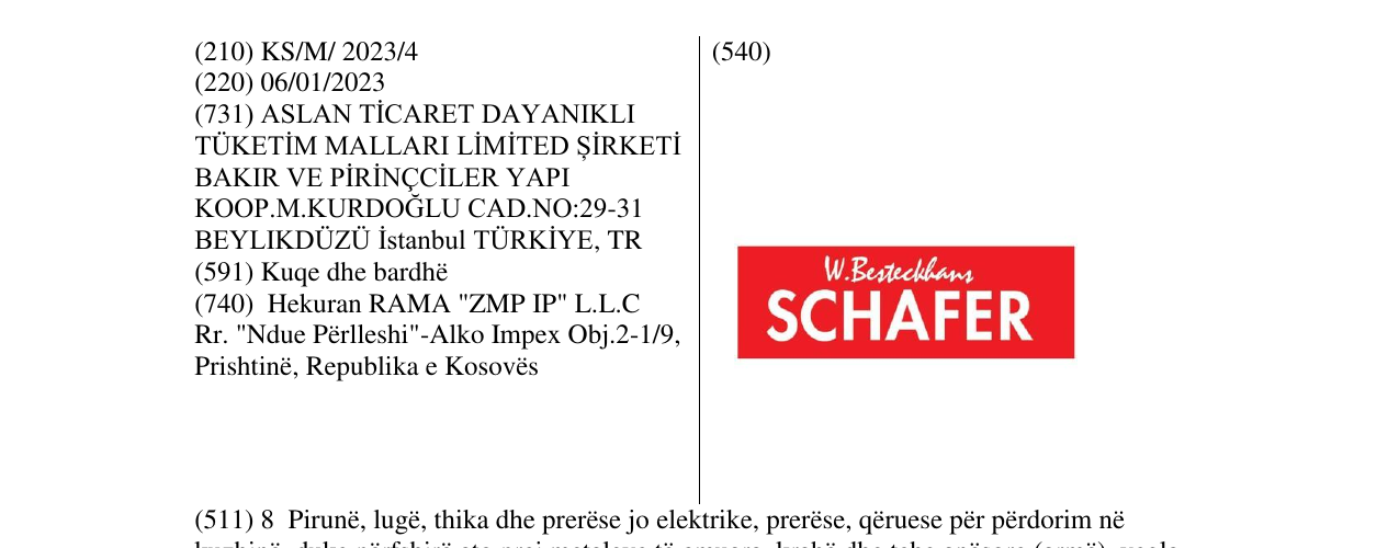 Zëri i markës SCHAFER në buletin
