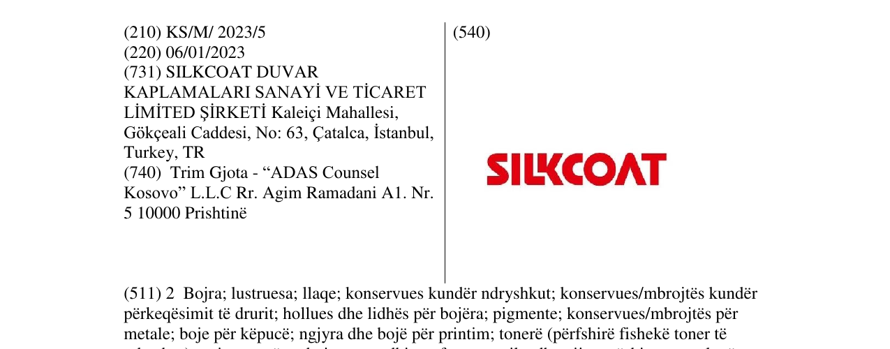 Zëri i markës SILKCOAT në buletin