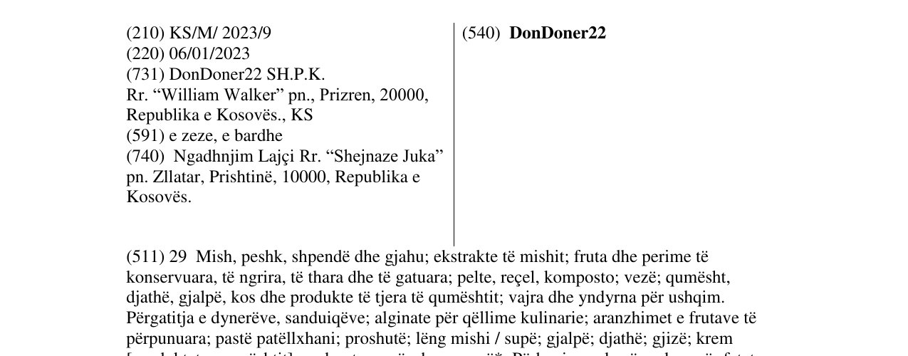 Zëri i markës DonDoner22 në buletin
